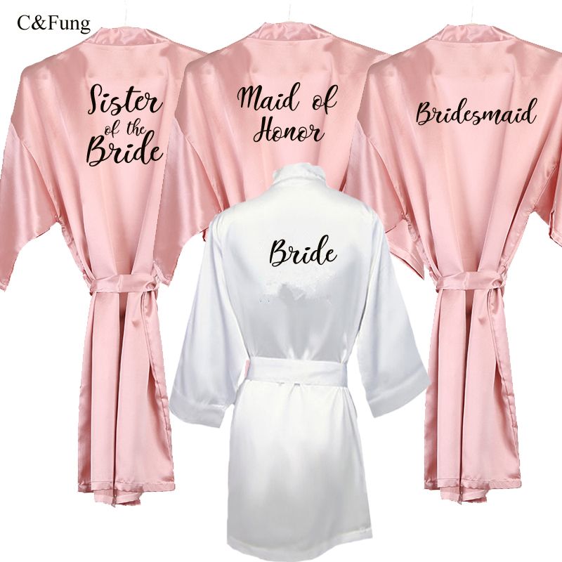 bride to be and bridesmaid robes