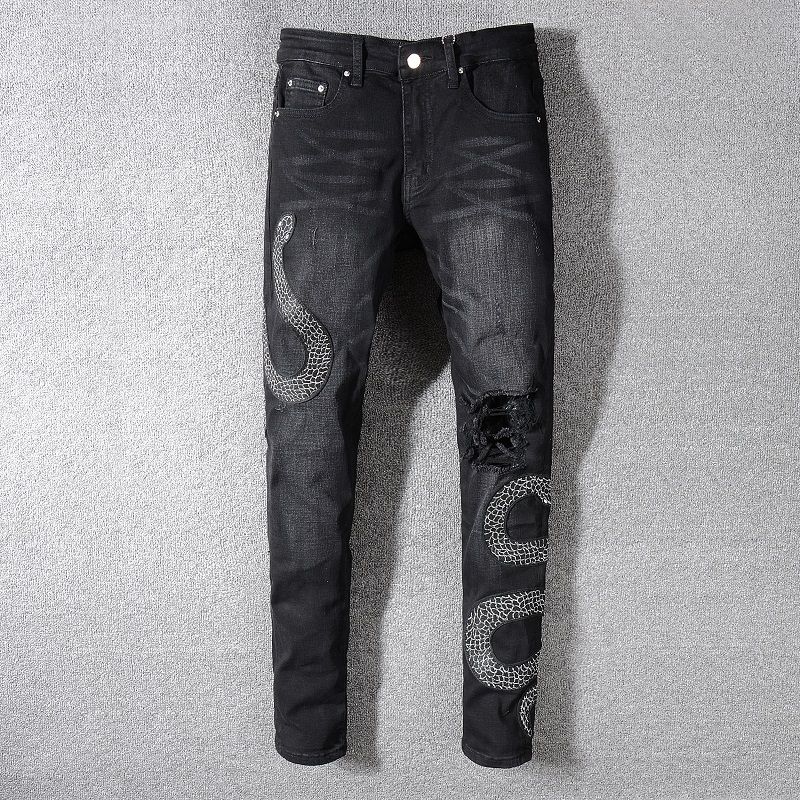 amiri snake jeans black
