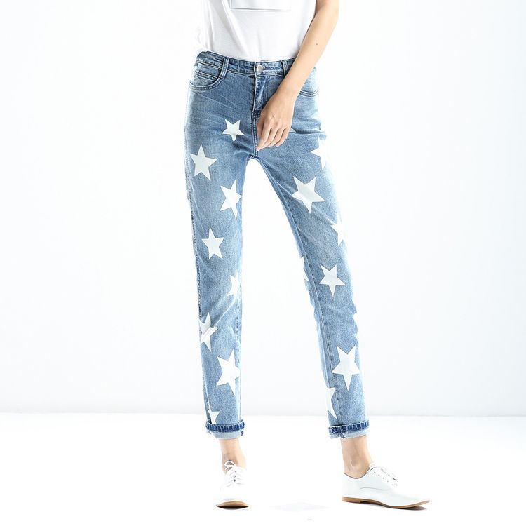2020 New Pentagon Jeans Women S Leisure Straight Barrel Loose High Waist Star Light Color Trousers Printed Elastic Pants Tide From Qiananshien, $86.13 | DHgate.Com