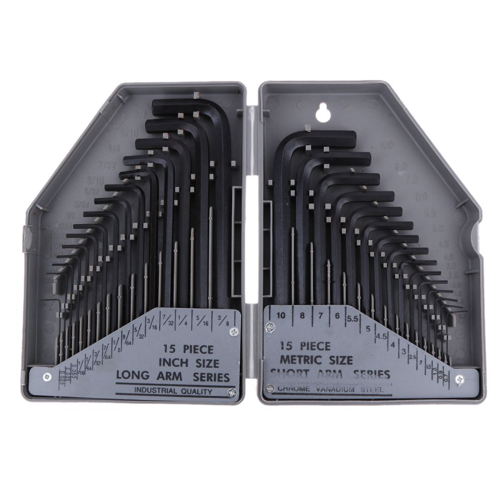 Clé hexagonale set extra long crv acier 9 pcs