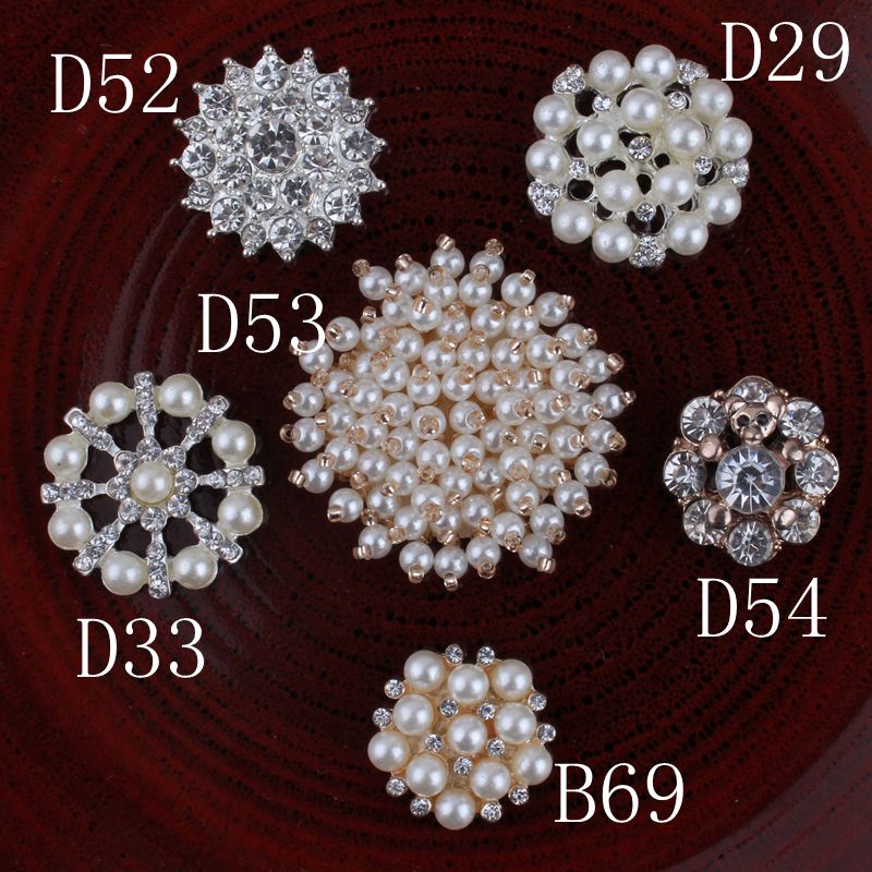5 Gold Leaf Pearl Beads Buttons Flatback Embellishments DIY Hair Accessories