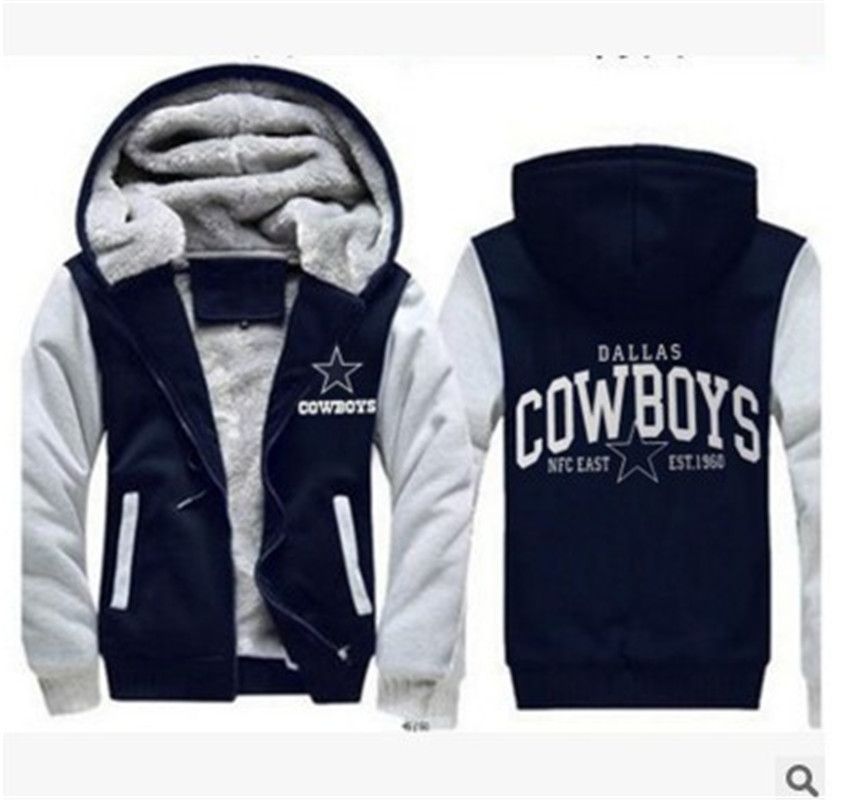 Compre Hot New Branco Dos Homens De Alta Qualidade Dallas Cowboys De Futebol Americano De Inverno Com Capuz Casaco Com Zíper De Lã Unisex Casaco VIP De Usajj, $230,99 | Pt.Dhgate.Com