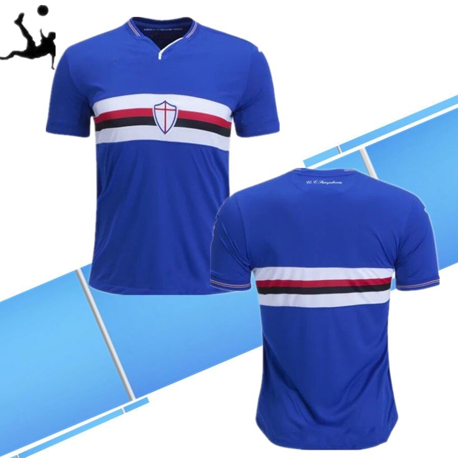 intermitente Automáticamente afijo Camiseta de fútbol de Sampdoria 2019 DEFREL LINETTY PRAET 18/19 local  camiseta de fútbol de