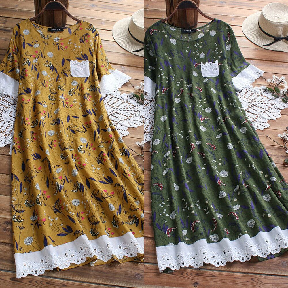 cotton linen maxi dress
