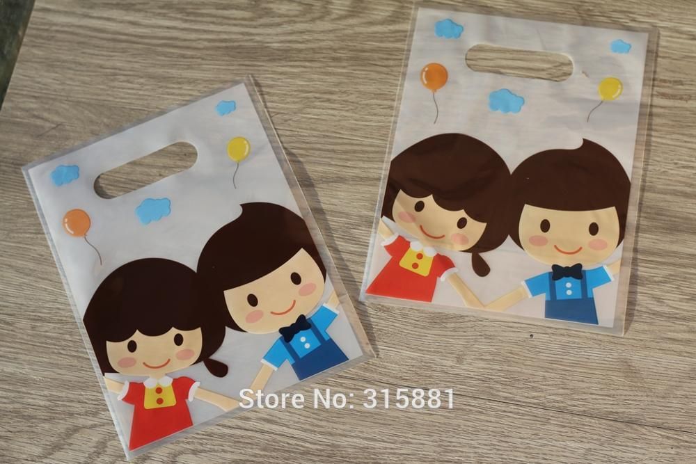 Bolsas regalo plástico para niños y niñas, bolsas de compras plástico, de
