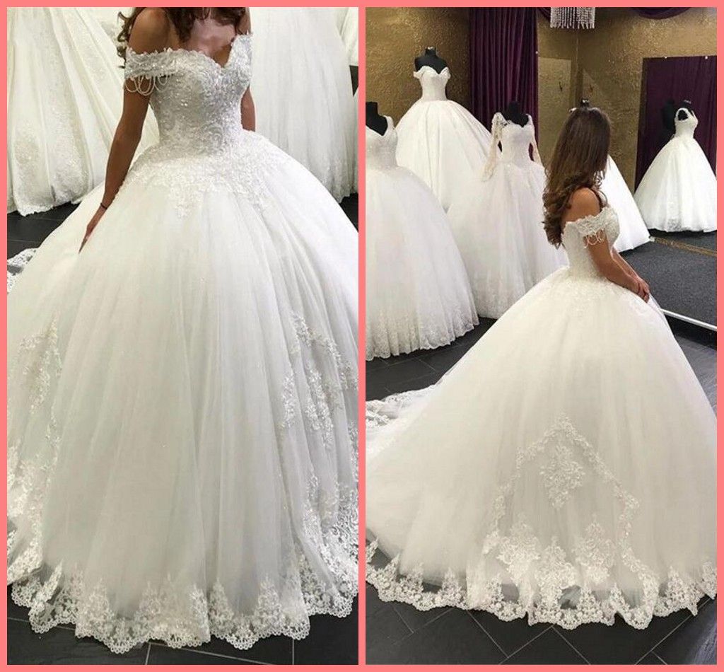 2020 nuevos vestidos de bolas de encaje princesa vestidos novia apartado apliques de hombro estilo país vestido nupcial vestido elegante vestido Vestidoe de NOIVA