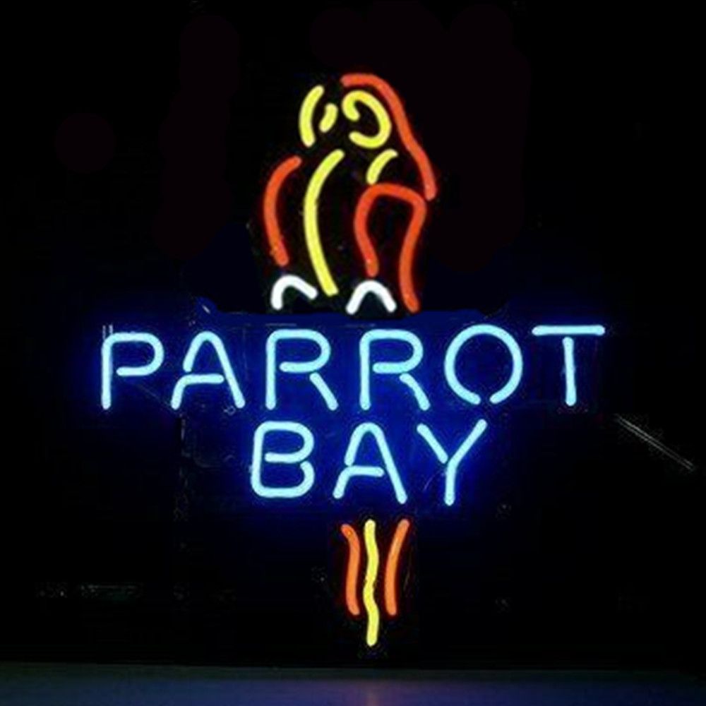 New Captain Morgan Parrot Bay Neon Sign 17" Bar Pub Home Artwork Real Glass 