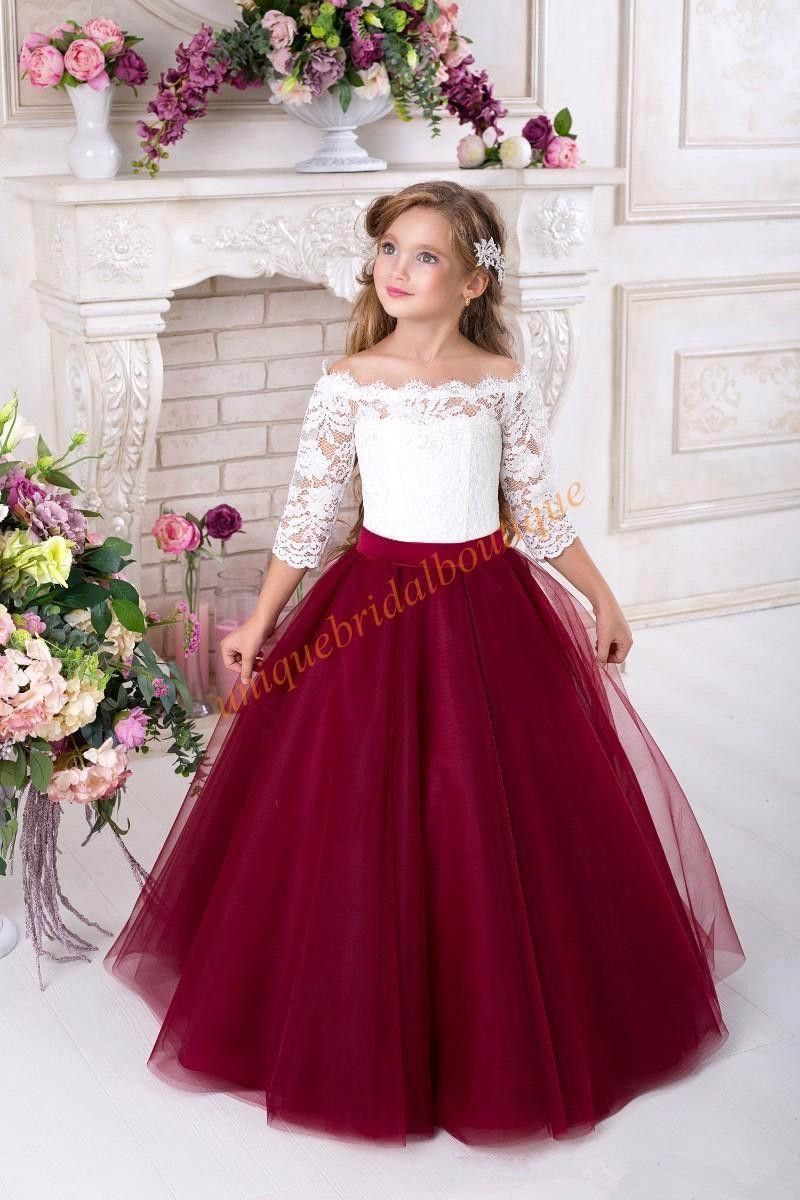 burgundy girls dress