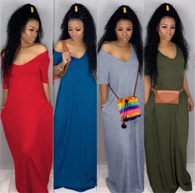 Womens Maxi Dresses One Piece Dress Short Sleeves Skirt Loose Floor Length  Dresses High Quality Clubwear Casual Dress Women Clothing Klw3316 From  Clover_5, $18.44 | DHgate.Com