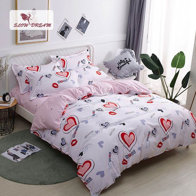 Slowdream Bedding Set Nordic Single Double Bed Sheet Underwear