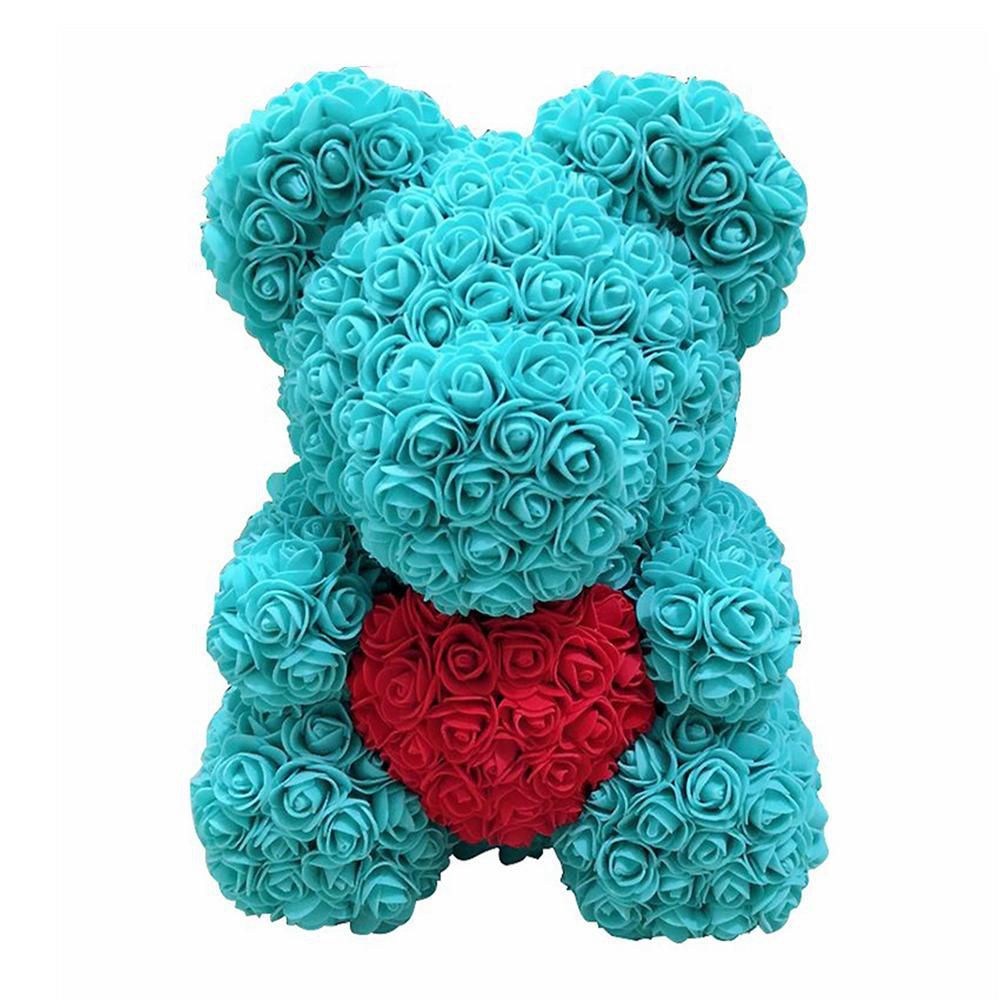 rose teddy bear blue