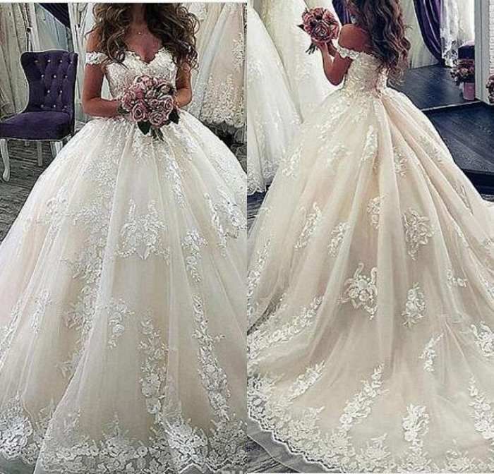 Vintage Bohemian 2020 Full Lace Ball Gown Wedding