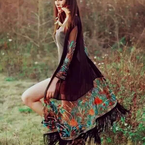 Compra Blusas De Mujer Camisas Estilo Bohemio 2021 Verano Kimono Cárdigan  Túnica Boho Hippie Bordado Borla Mujer Tops AH685 Barato | Entrega Rápida Y  Calidad | Es.Dhgate