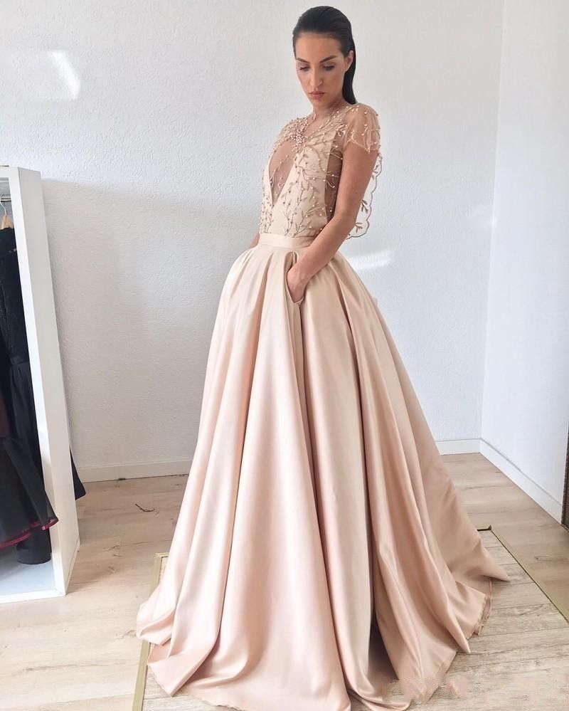 champagne prom dresses 2019
