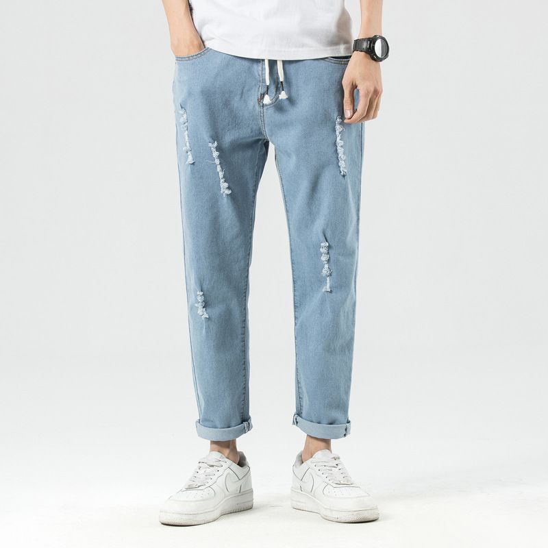 mens cropped tapered jeans