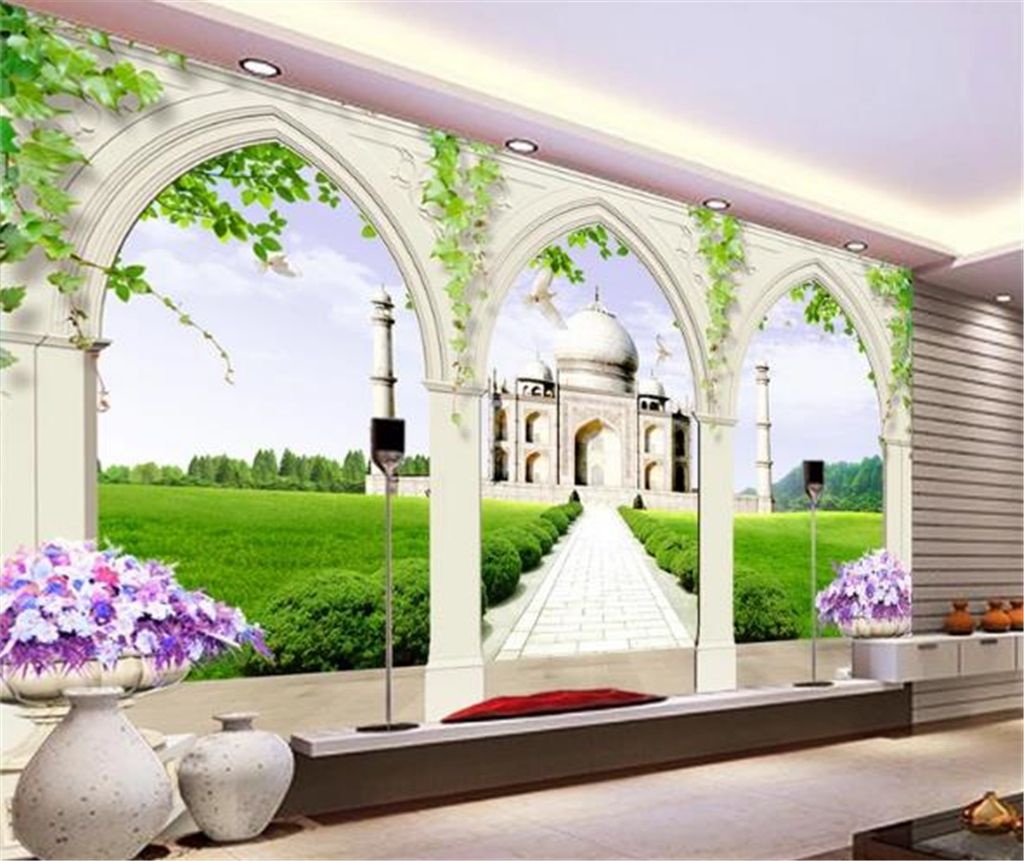 Custom Any Size Wallpaper Dreamy 3d Taj Mahal Blue Sky Living Room Bedroom Background Wall Decoration Wallpaper Wallpapers Images Wallpapers In Hd From Yunlin189 12 1 Dhgate Com