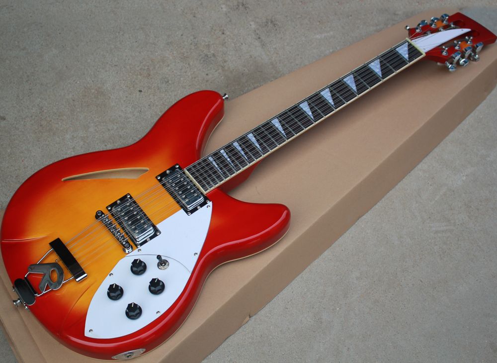 Compra Tres Colores 12 Cuerdas La Guitarra Eléctrica Semi Hueca Con 2  Pastillas, La Pieza Trasera R, La Campindista Blanca, Se Puede Personalizar  Como Solicitud Barato | Entrega Rápida Y Calidad | Es.Dhgate