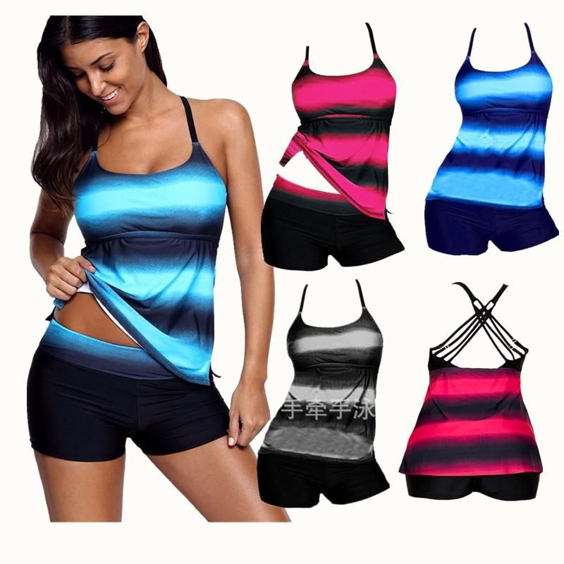 women's two piece swimsuits with boyshorts