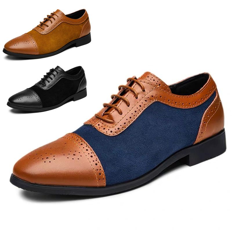 2019 New Genuine Leather Men Brogues Shoes Men Oxfords 