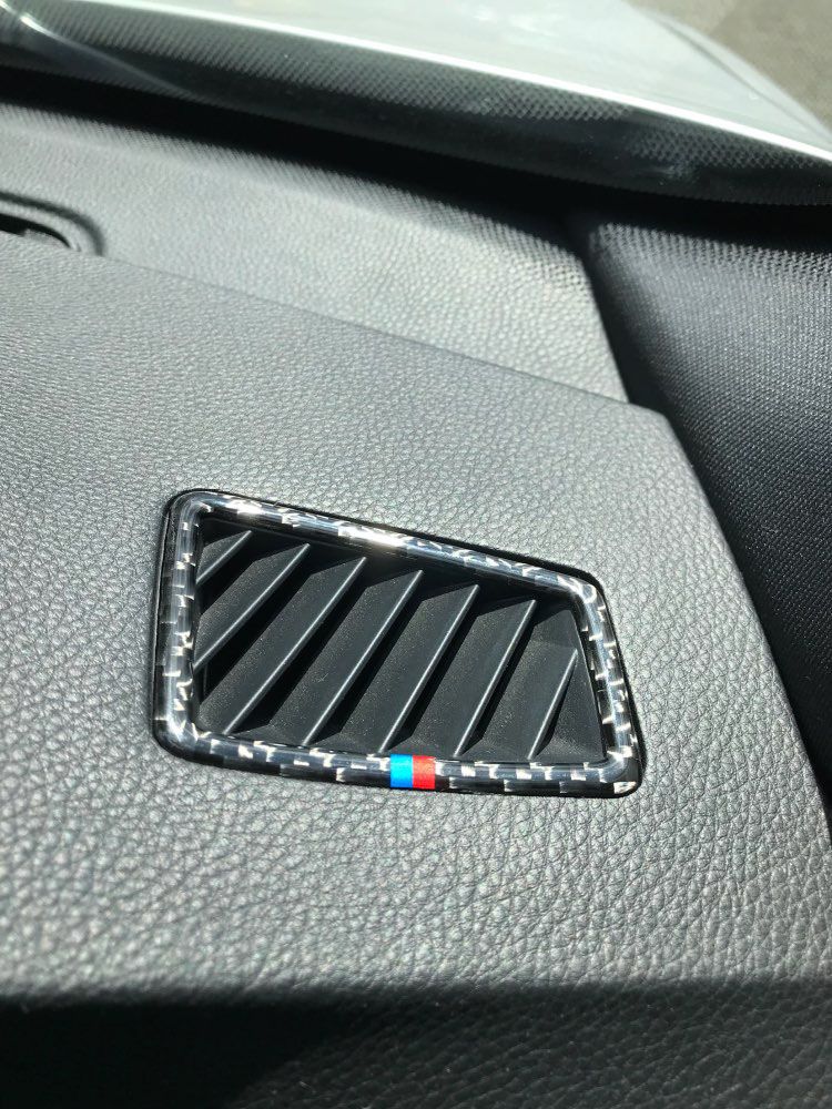 ACYCY Cadre D/écoratif De Voiture pour BMW E90 E92 E93 M3 E82 M3 1M 2008 2009 2010 2011 2012 2013 Garniture De Couverture De Volant De Style Noir en Fibre De Carbone Abs