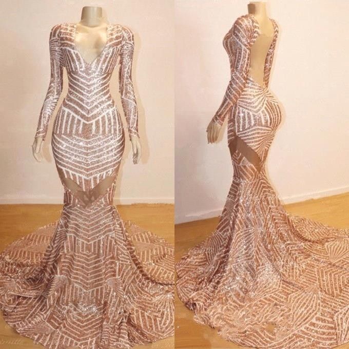 gold long prom dresses