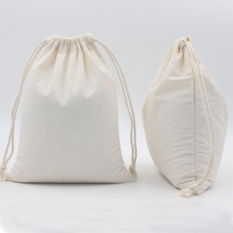 white drawstring pouch