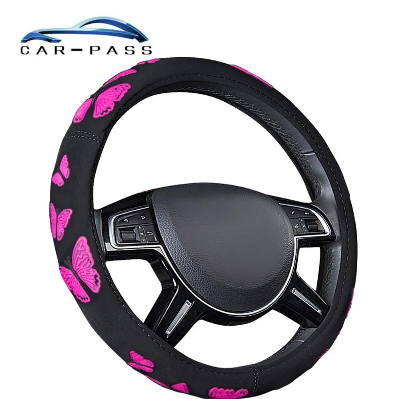 Car Pass Universal Car Steering Wheel Cover 37CM 38CM Butterfly Car