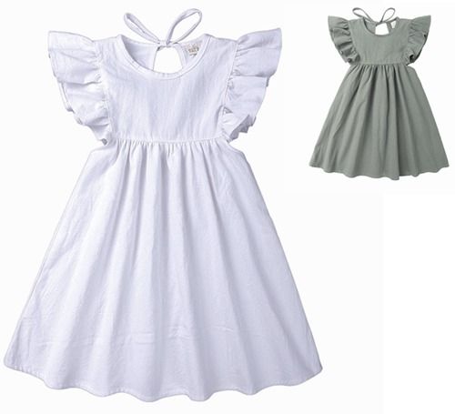 Grosshandel Baby Sommerkleider 19 Baumwolle Leinen Kleider Madchen Boutique Kleidung Kinder Fliegen Armel Ruckenfreie Kleid Mode Schlicht Kinderkleidung Von Kids Boutique 7 39 Auf De Dhgate Com Dhgate