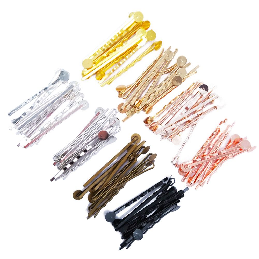 2019 55mm Pins 12mm Flat Glue Pad Hairpins Hair Pins Findings