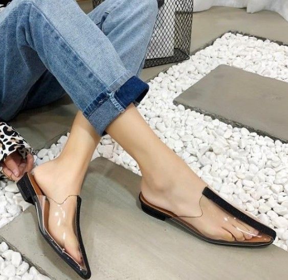 Saldos Online De Chinelos Deusa2019 Muller Mulher Verão Fora De Roupas  Sandálias Nada Salto Dawdler Sapato Chique Baotou Metade Chinelo 476057895  | DHgate.Com