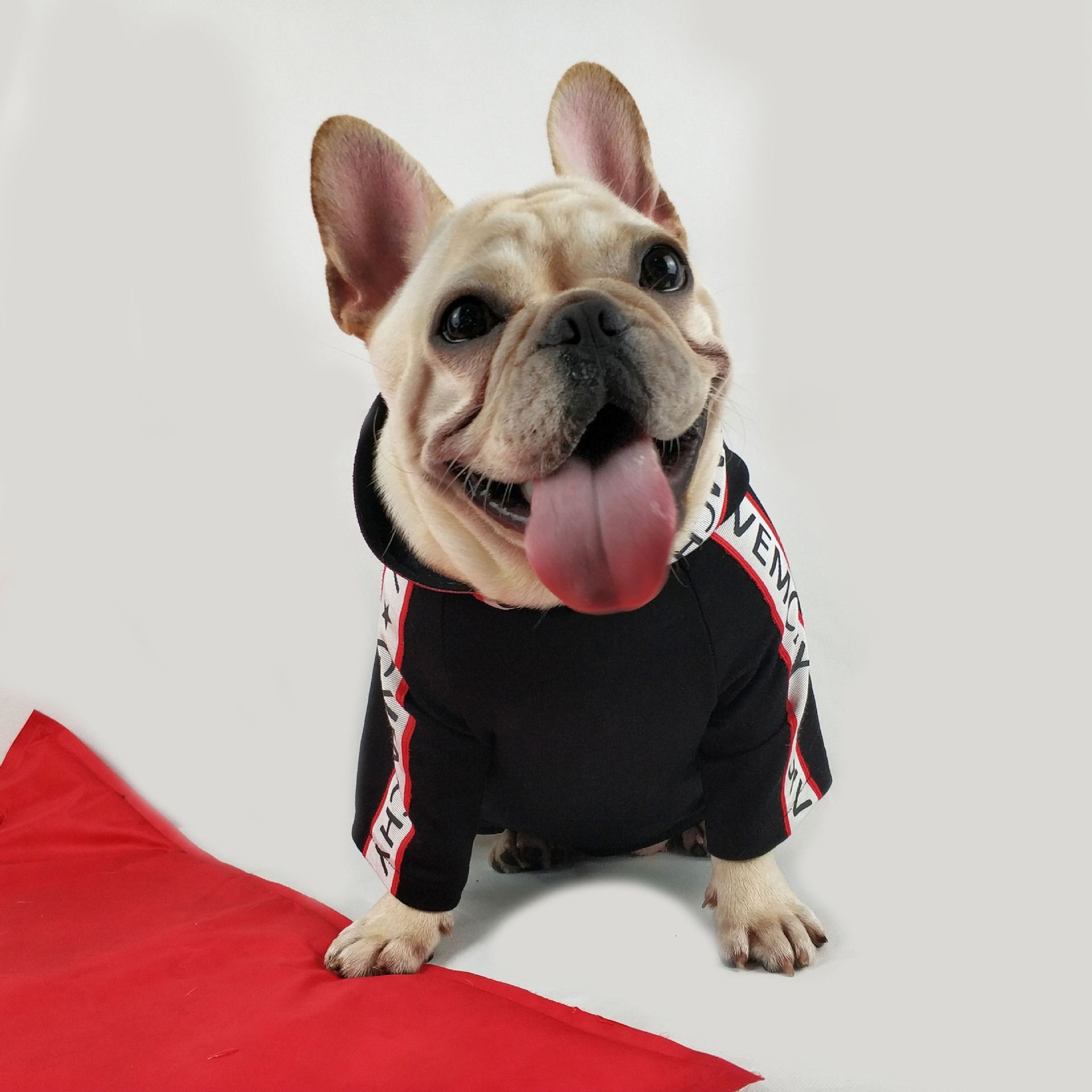 Amigo por correspondencia sinsonte conducir Primavera ropa para perros Marca nuevo cachorro Bulldog Francés con capucha  perro camiseta de deporte retro