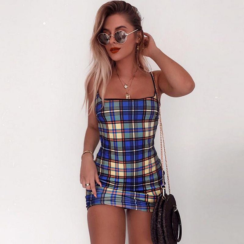fitted plaid dress