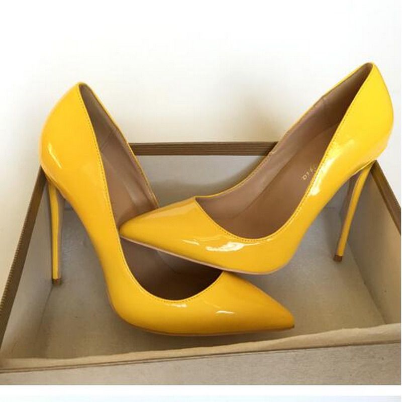yellow pointed heels