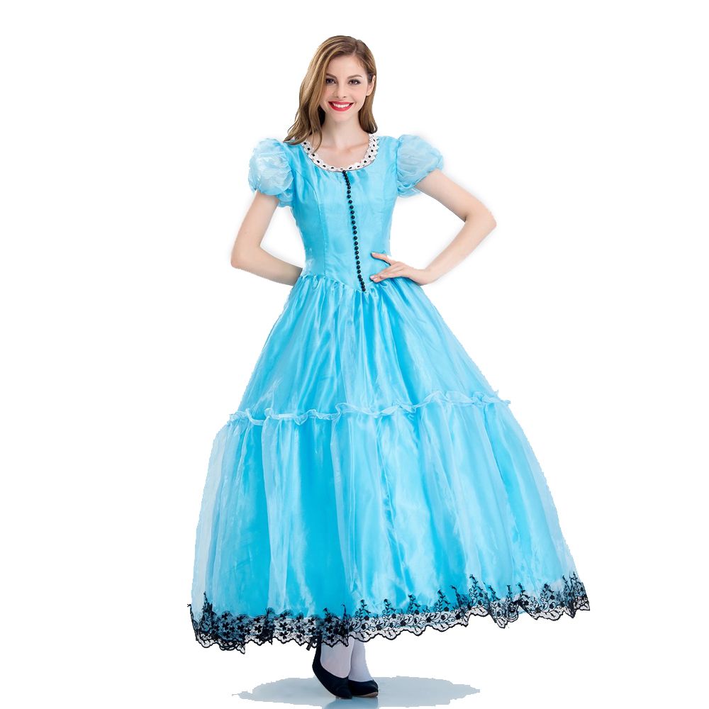 Grosshandel Halloween Prinzessin Kostume Damen Erwachsene Alice Im Wunderland Kostum Anzug Karneval Phantasie Blau Kleid Cosplay Kostum Fur Madchen Von Discounteverything 30 31 Auf De Dhgate Com Dhgate
