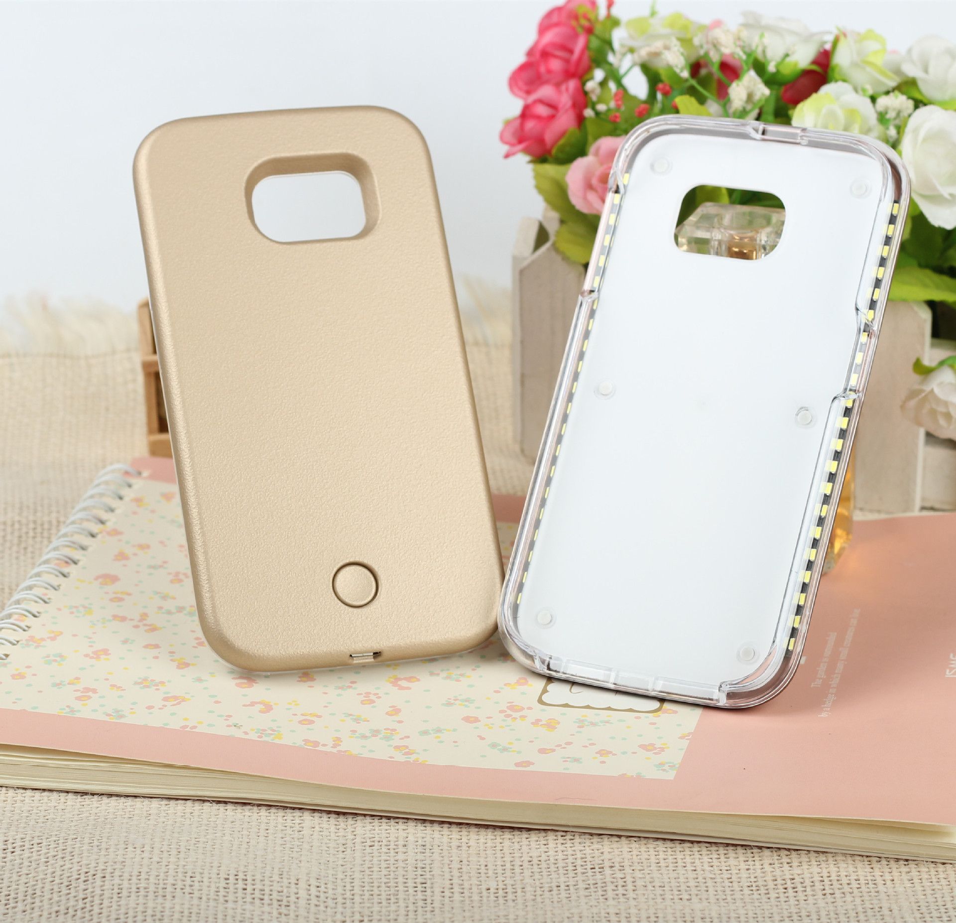 White Lighting Luminous Flash Light Led Cases Selfie Case For