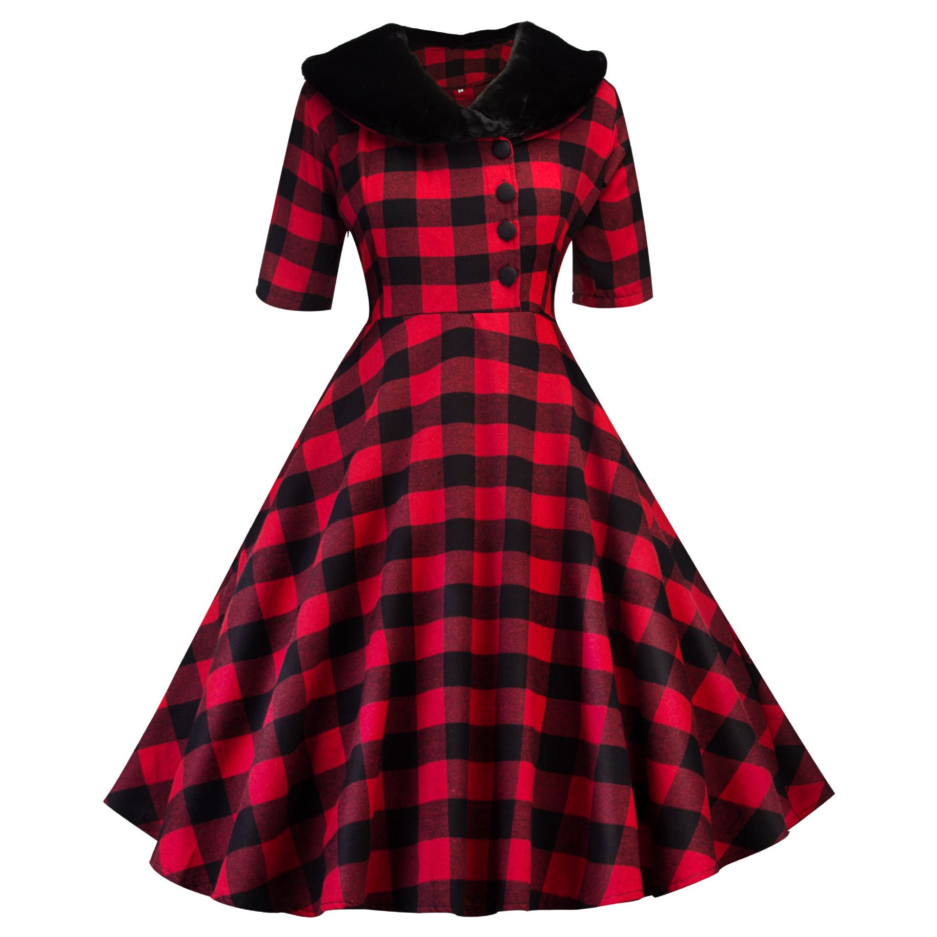 plaid winter dress