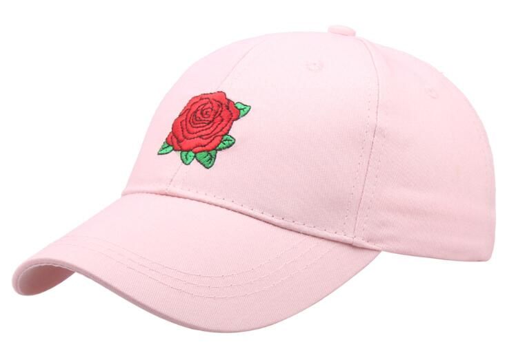 Baseball Hat Rose Embroidered Duck Tongue Hat Sunscreen Shade Travel Adjustable 