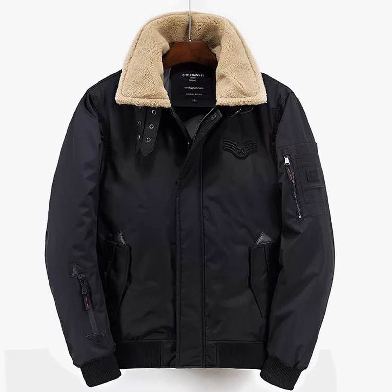 Men Winter Jackets Borg Lined Fur Coat Army Winter Warm Jeans Warm