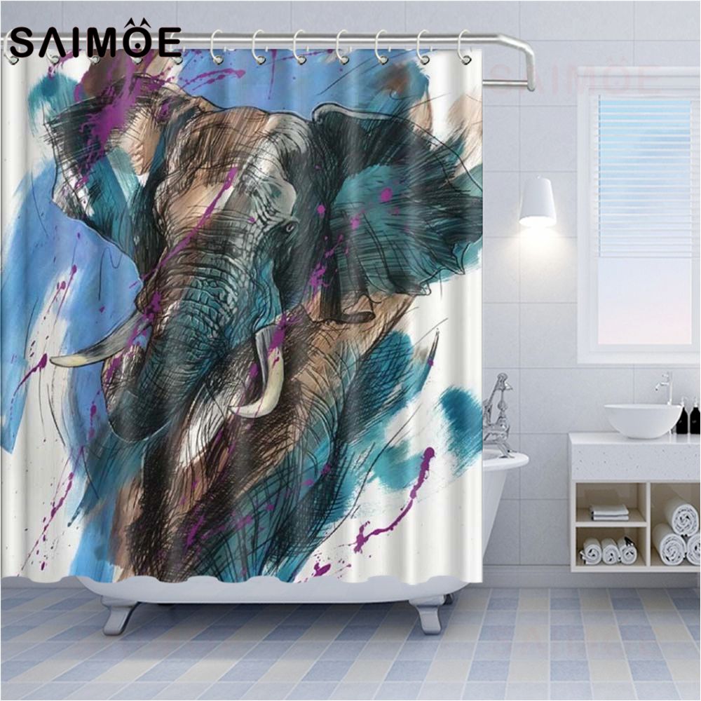 colourful shower curtain