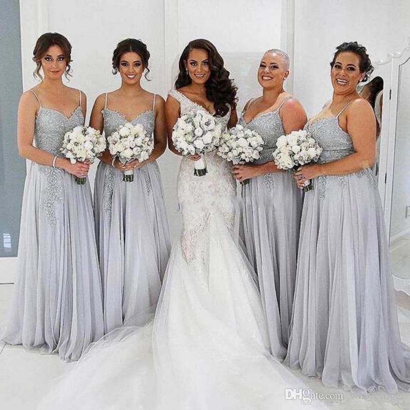 spaghetti strap bridesmaid dress