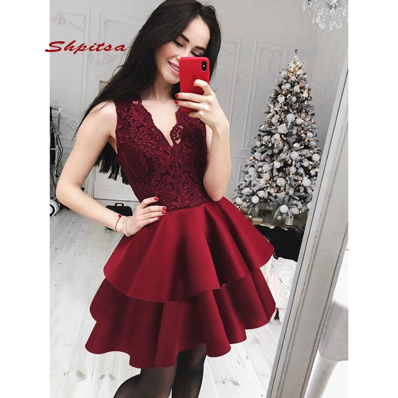 maroon semi dresses
