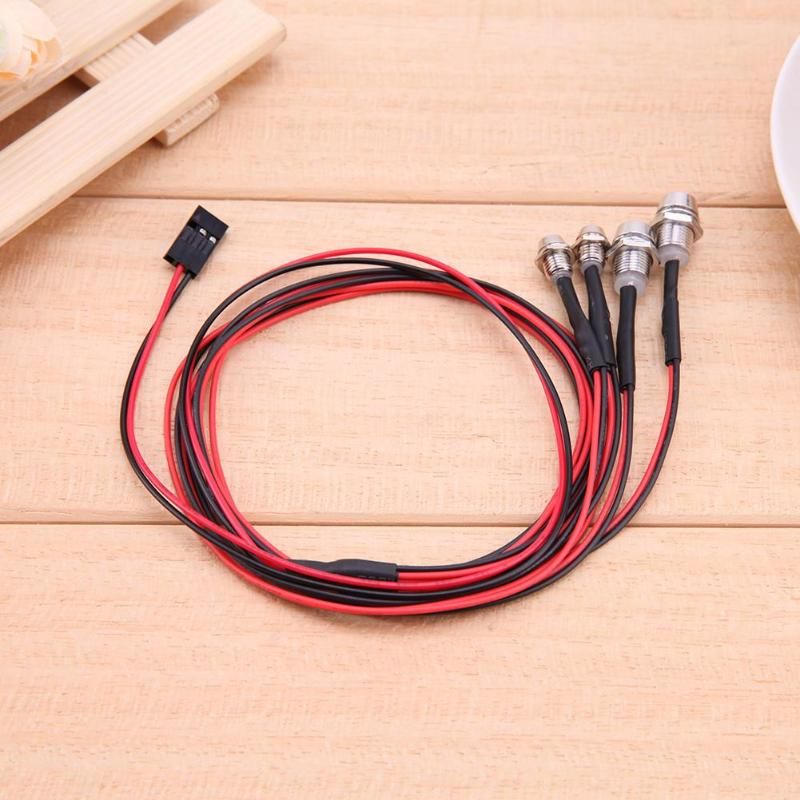 4/ LED faro 3/ mm bianco//rosso luce RC auto parti per Traxxas HSP HPI Redcat