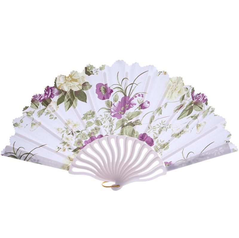 purple wedding hand fans
