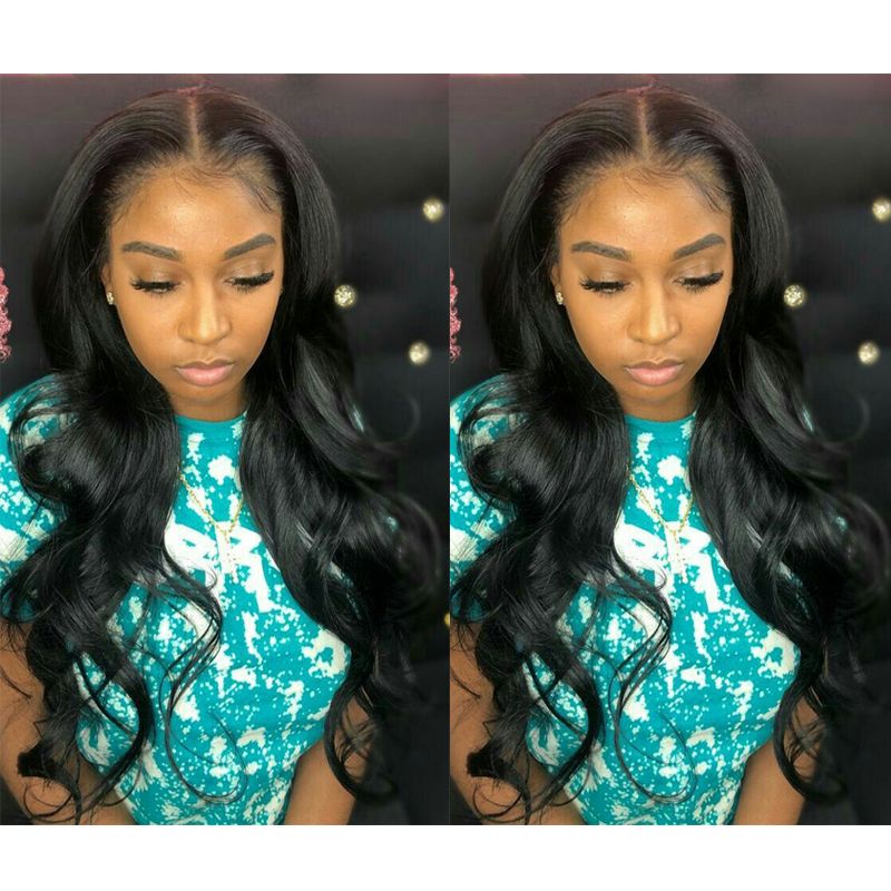 Charming new style women's brazilian hair long loose wave wigs simulation human hair wave wig middle part in stock Charming new style women's brazilian hair long loose wave wigs simulation human hair wave wig middle part in stock