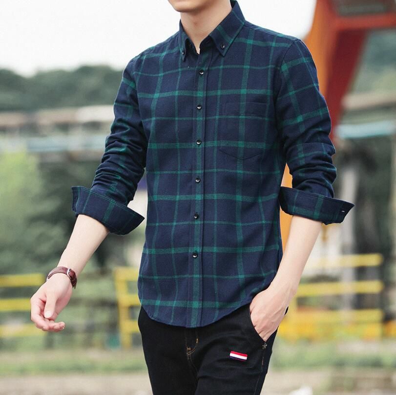 Compre Nuevos Hombres Camisa A Cuadros De Manga Larga Camisas Casuales Otono De Alta Calidad Para Hombre De Negocios Moda Camisa De Vestir A 16 02 Del Clothingsupreme Dhgate Com