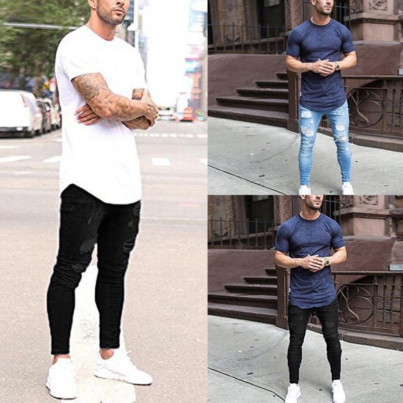 Uomo Rocker Biker JEANS FASHION STAGE PARTY canzonette OUTFIT Skinny Fit Pantaloni