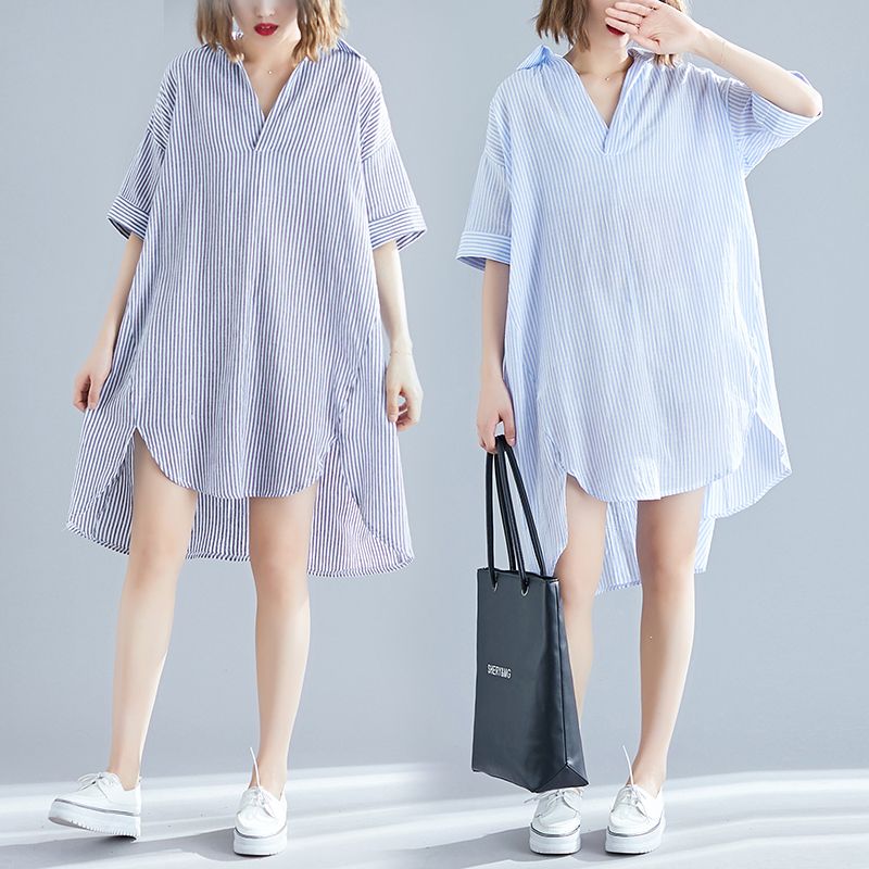 striped shirt dress plus size