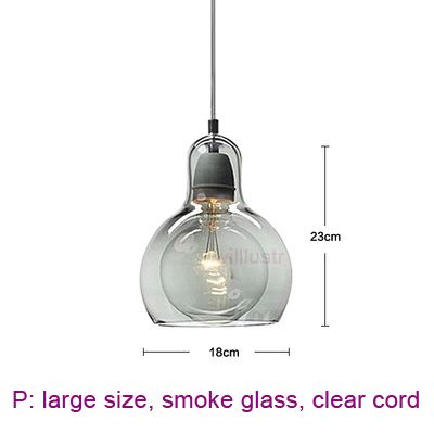 large, smoke glass, clear cord