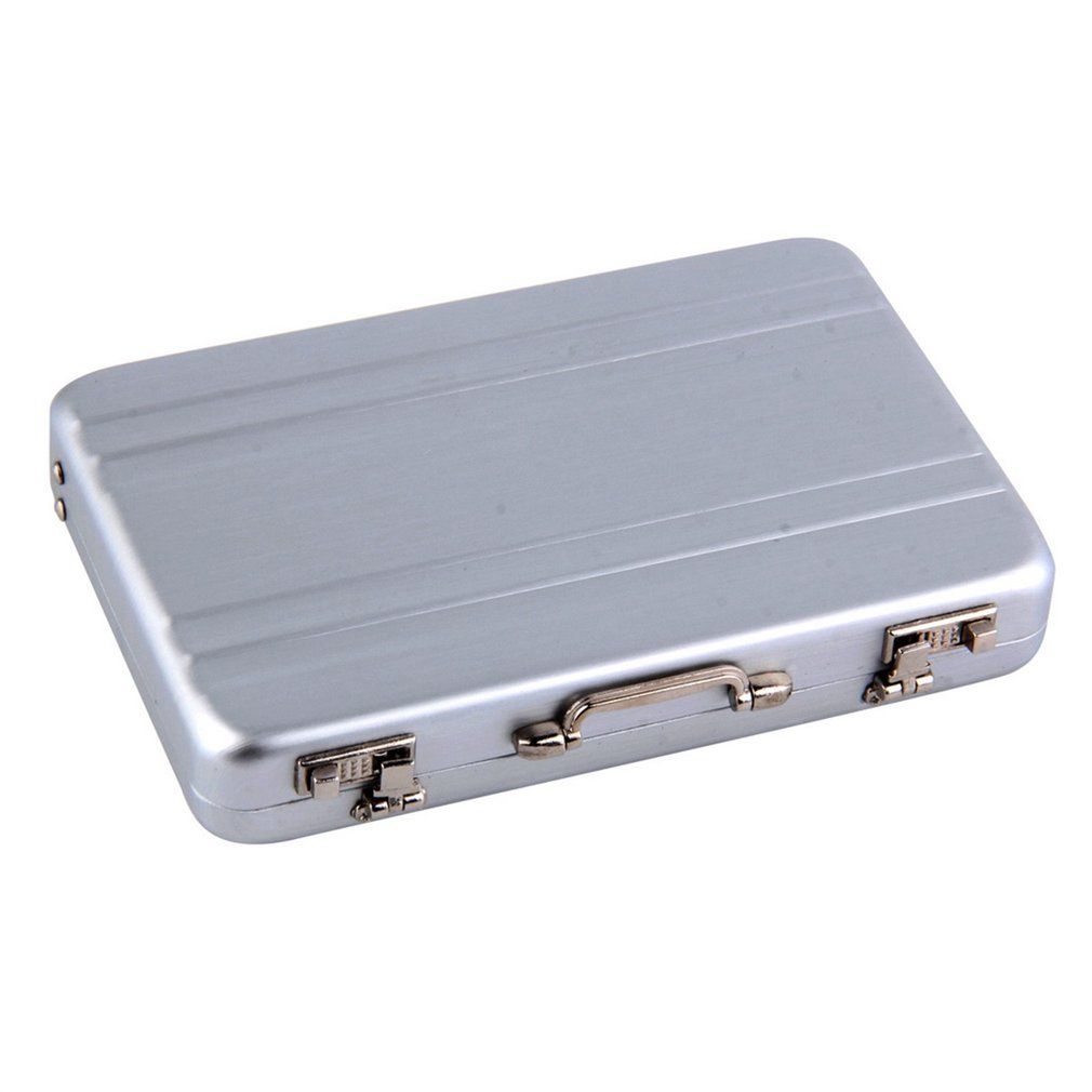 2020 Mini Briefcase Business Card Case ID Holders Password Silver
