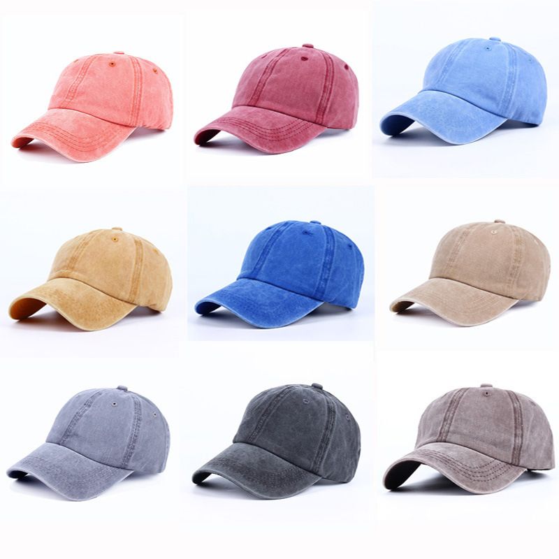 washed denim baseball cap